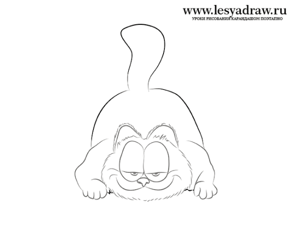 Кот Гарфилд нарисовать