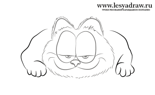 Гарфилд рисовать карандашом