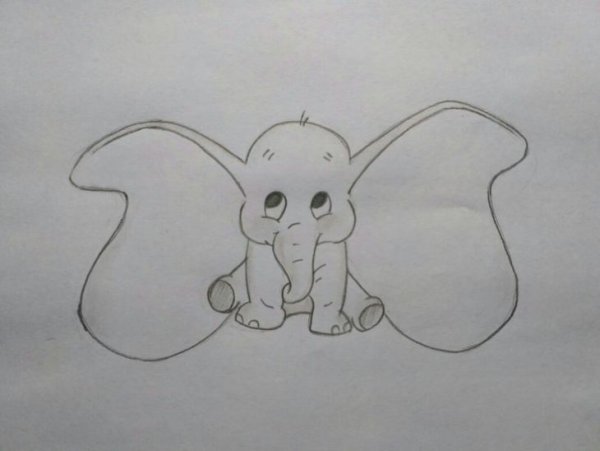 Слоник срисовка легко карандашом