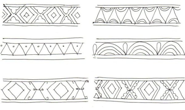 Орнаменты в полосе для рисования