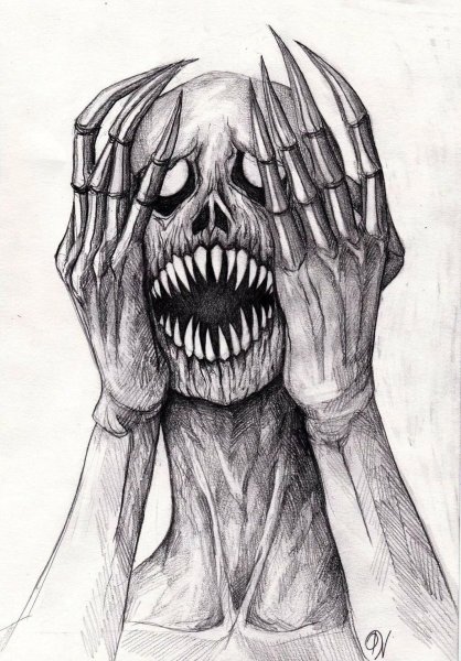 Страшные рисунки легкие