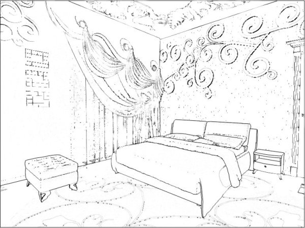 Комната карандашом