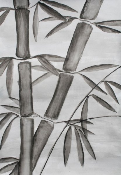 Бамбук нарисованный