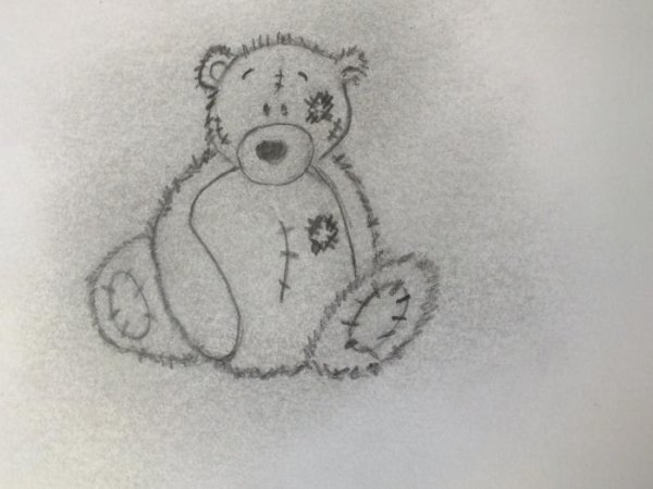 Медвежонок Тедди карандашом