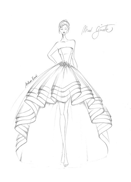 Одежда аниме карандашом