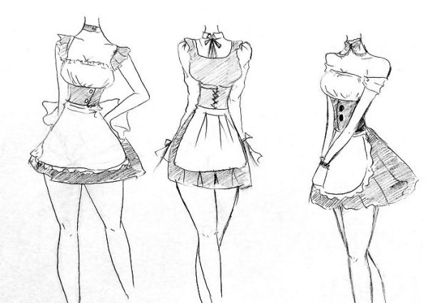 Платье рисунок карандашом