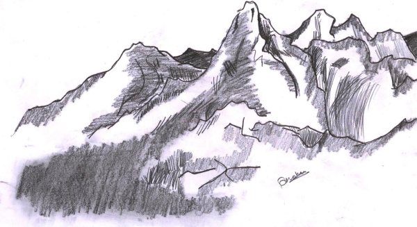 Горы карандашом