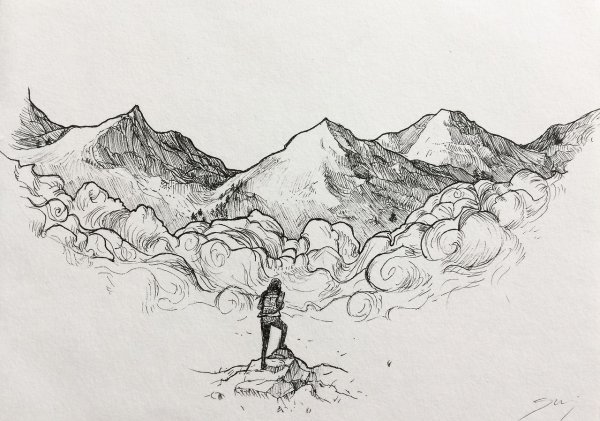 Горы набросок