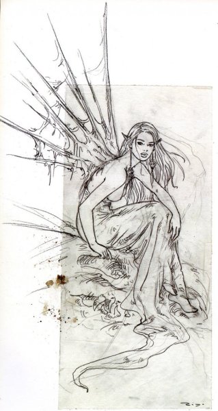 Наброски карандашом фэнтези