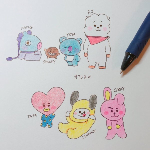 Легкие рисунки bt21