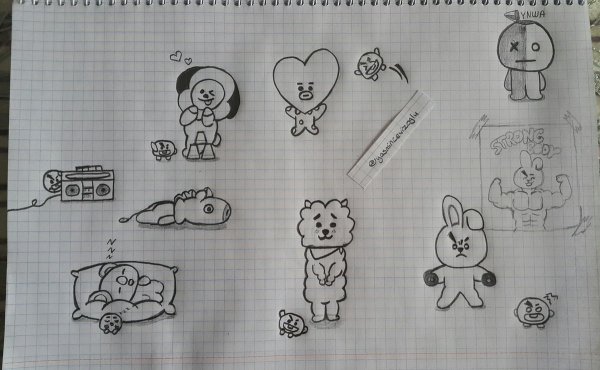 Игрушки БТС карандашом