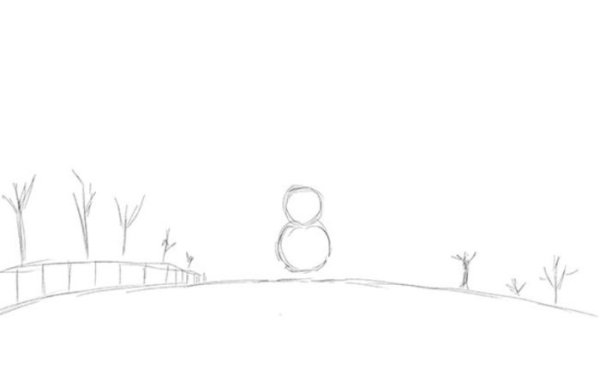 Зима рисунок карандашом поэтапно