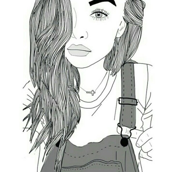 Черно белые рисунки девушек