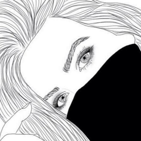 Черно белые рисунки девушек