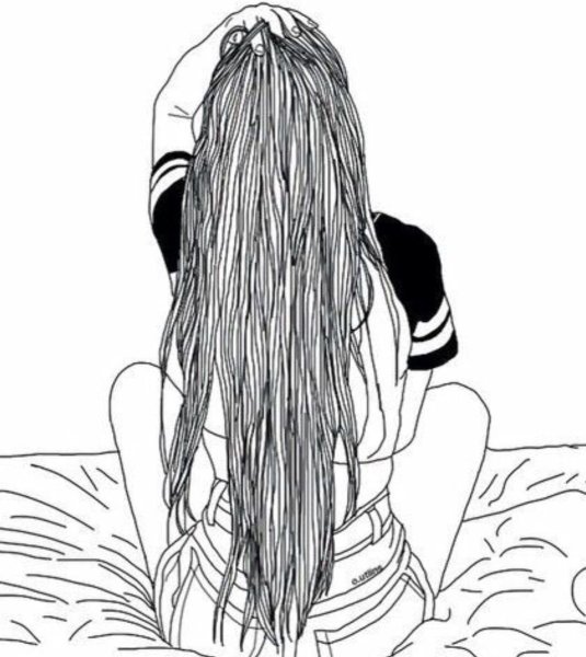 Картинки для срисовки девушки со спины