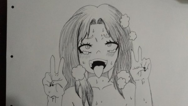 Ахегао карандашом