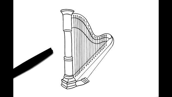 Арфа рисовать