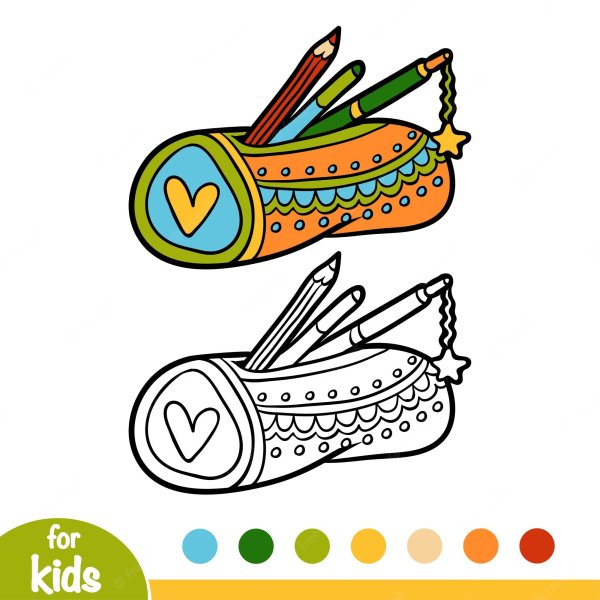 Карандаш пенал и ручка раскраска