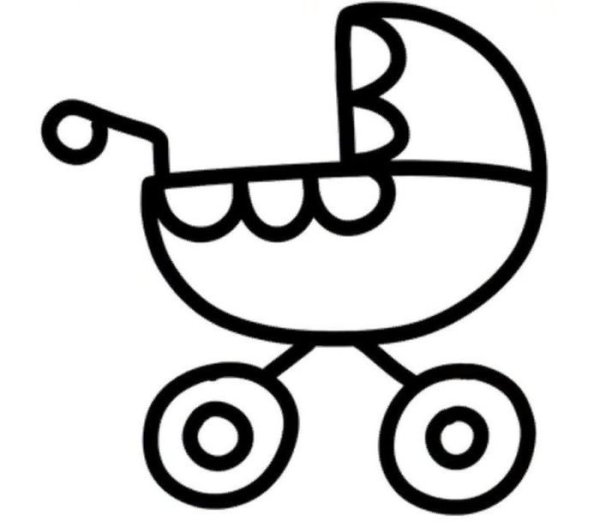 Коляска раскраска для детей