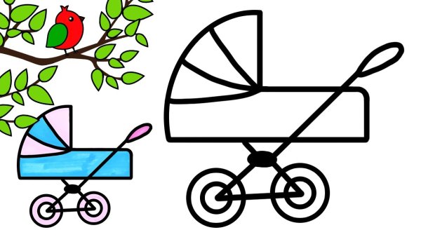 Раскраска коляска