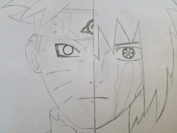 Лицо Саске из Наруто для рисунка