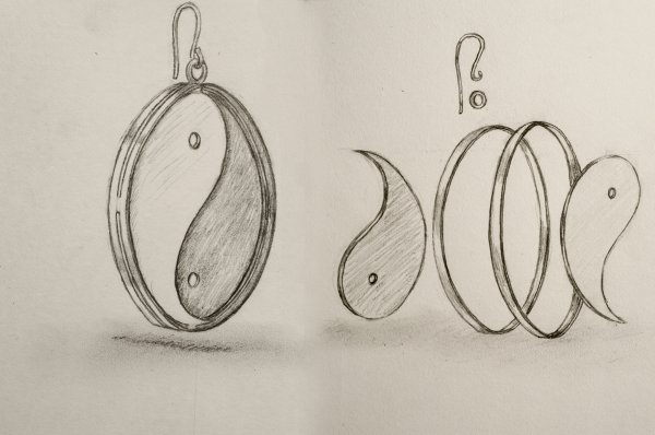 Серьги карандашом