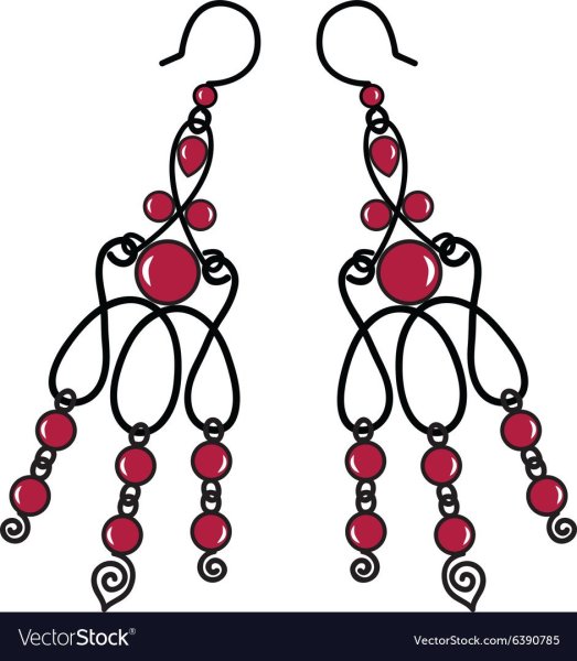 Украшения серьги срисовывать