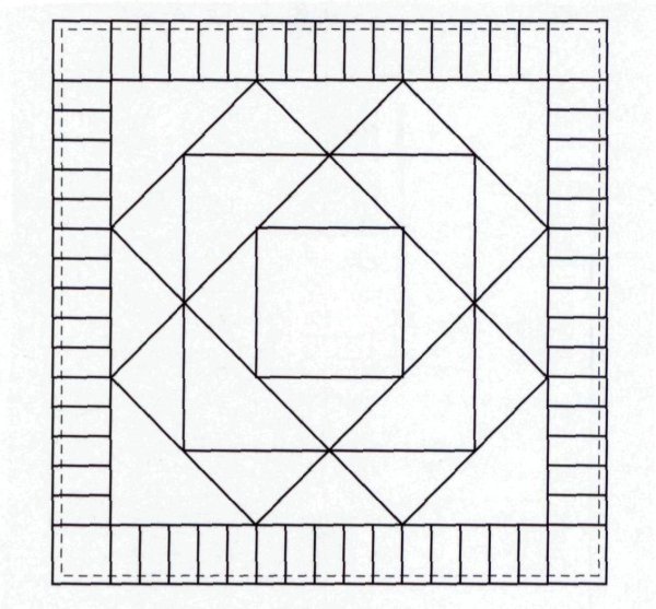 Рисование геометрического орнамента в квадрате