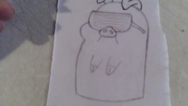 Рисовать Пухлю из Гравити Фолз поэтапно