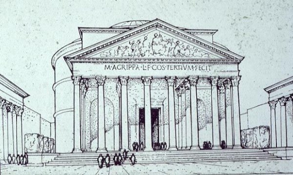 Пантеон в Риме рисунок