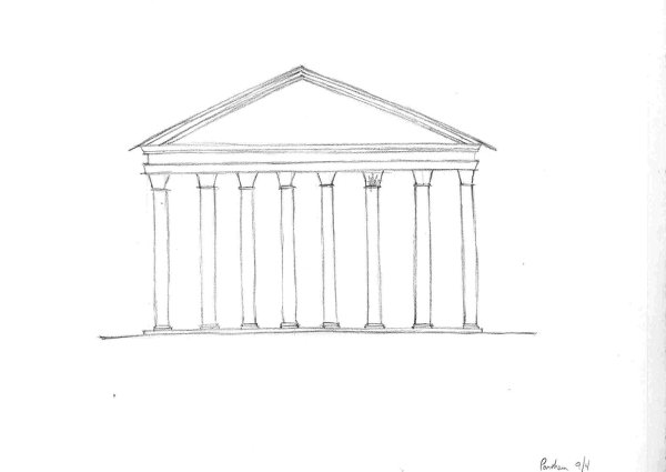 Пантеон Рим карандашом