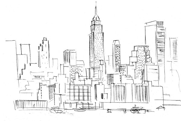 Эскиз города Нью Йорк