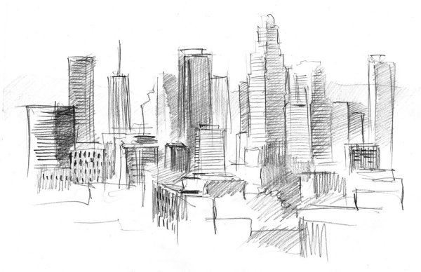 Эскиз современного города