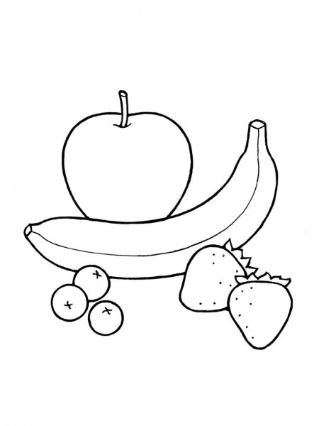 Фрукты картинки для детей раскраска