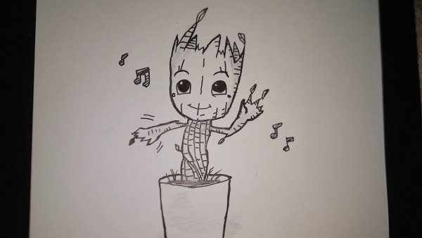 Грут карандашом