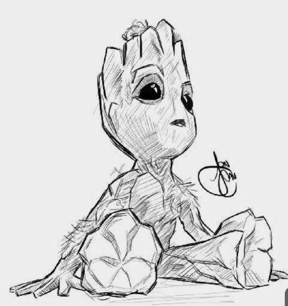 Грут Марвел рисунок