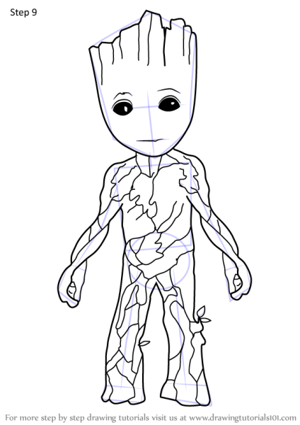 Марвел Мстители Грут раскраска