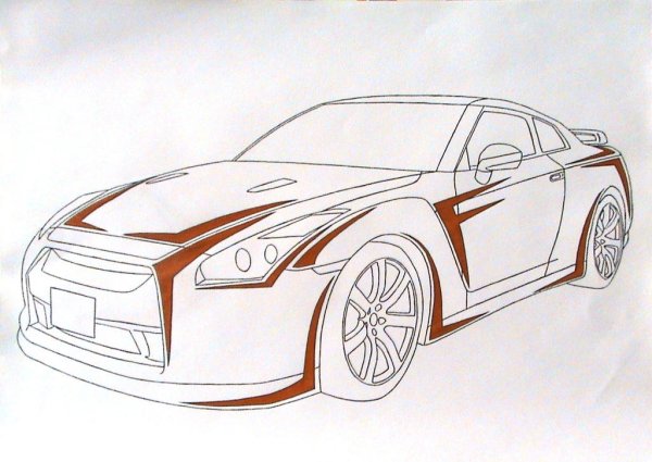 Nissan GTR r35 раскраска