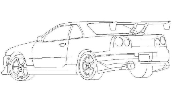 Nissan Skyline GTR r34 чертеж