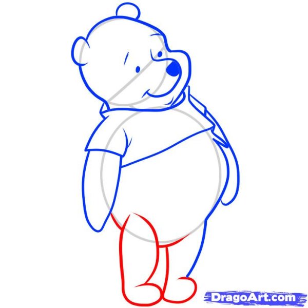 Нарисовать Винни пуха карандашом поэтапно