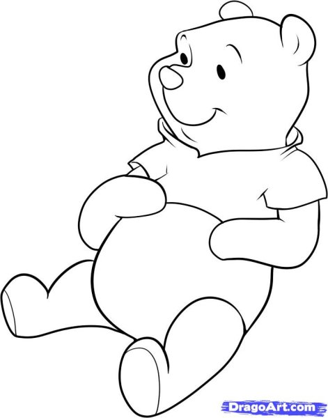 Мишка Винни пух рисунок карандашом