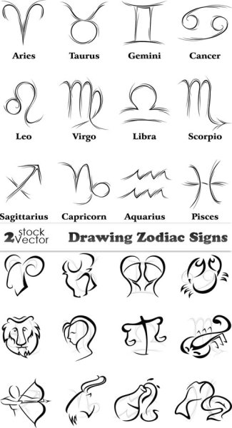 Нарисовать знаки зодиака