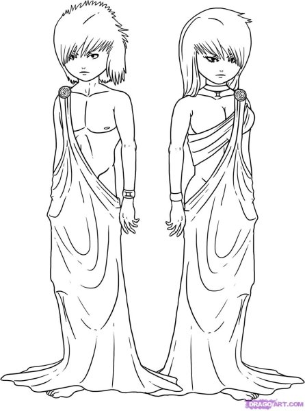 Близнецы карандашом