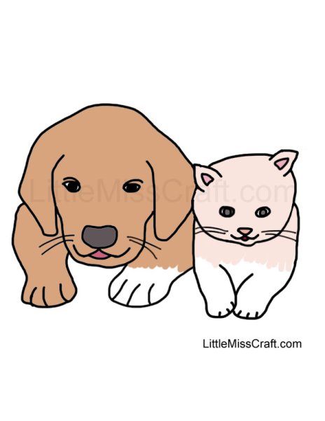 Нарисовать кошку и собаку