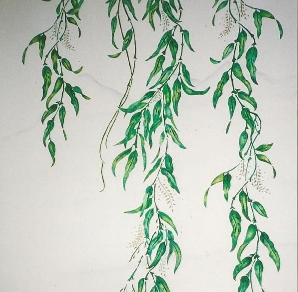 Трафарет вьюна на стену