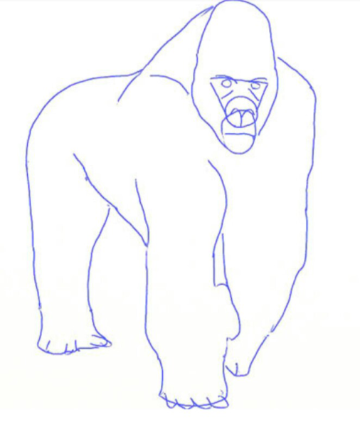 Горилла для срисовки