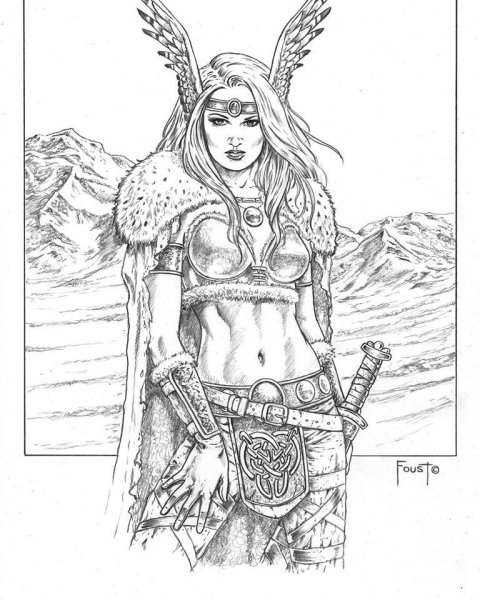 Воительница эскиз