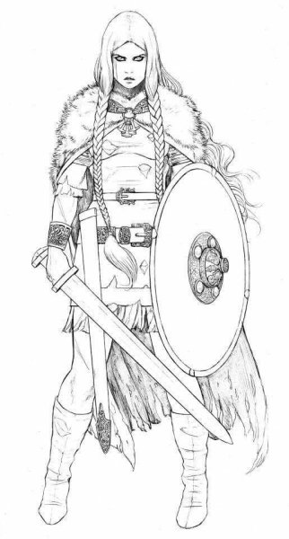 Богиня Фрейя тату эскиз