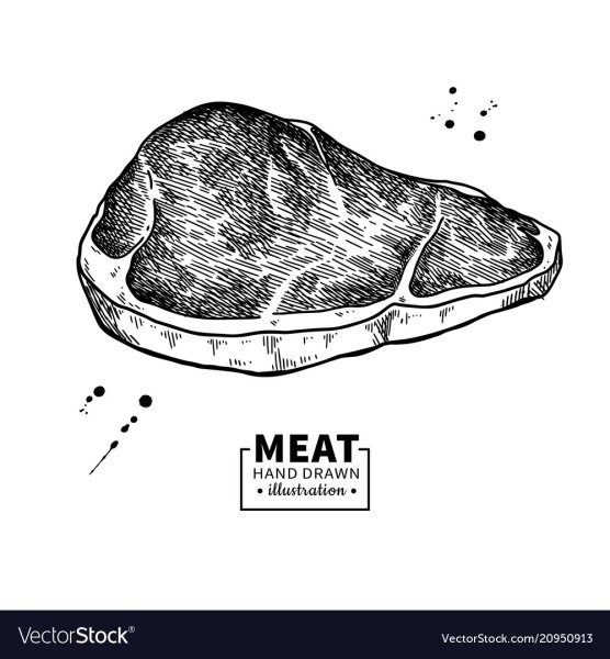 Кусок мяса эскиз