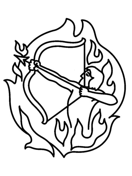 Раскраска Стрелец знак зодиака